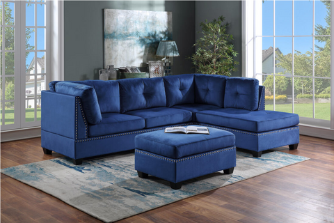 Sienna Blue Sectional - Olivia Furniture