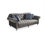 Juliette Gray Velvet Sofa & Loveseat - Olivia Furniture