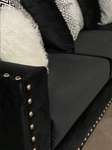 210 - 2PC Black Sofa & Loveseat - Olivia Furniture