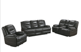 Rose Grey Top Grain Leather 3Pcs Reclining Set - Olivia Furniture