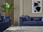 Olivia Jasmine Navy Velvet Sofa & Loveseat