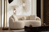Olivia Bonita Ivory Boucle Living Room Set