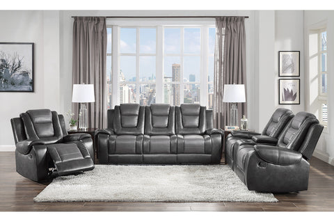Briscoe Gray Reclining Living Room Set | 9470GY - Olivia Furniture
