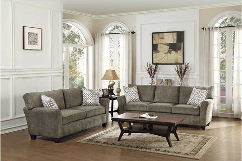 Alain Brownish Gray Living Room Set - Olivia Furniture