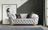 Lupino Ivory Velvet Sofa & Loveseat White - Olivia Furniture