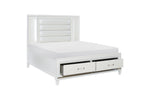 Tamsin Metallic White LED Storage Platform Bedroom Set | 1616W