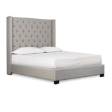 SH229 King Size Bed with Gray Fabric - Olivia Furniture