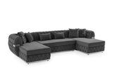 Jester Velvet Gray Double Chaise Sectional
