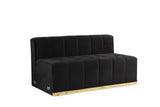 Elisha Velvet Black Double Chaise Sectional - Olivia Furniture