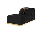 Elisha Velvet Black Double Chaise Sectional - Olivia Furniture