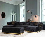 Jester Velvet Black Double Chaise Sectional - Olivia Furniture