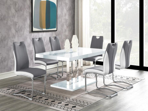 Brooklyn Dining Set White and Chrome