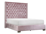 Franco Pink Velvet King Upholstered Bed l SH228KPNK