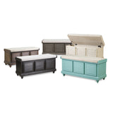 Storage Ottoman Bench Strage Bench W/Lift Top White - Olivia Furniture