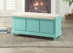 Storage Ottoman Bench Strage Bench W/Lift Top Teal - Olivia Furniture