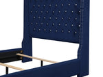 Franco Blue Velvet King Upholstered Bed l SH228KBLU