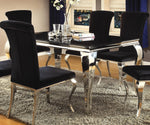 Carone Dining Room Set Black and Chrome