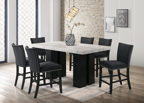 Finley Black - Counter Height Table & 6 Chairs - Olivia Furniture