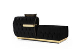 Jester Velvet Black Double Chaise Sectional - Olivia Furniture
