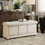 Storage Ottoman Bench Strage Bench W/Lift Top White - Olivia Furniture