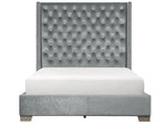 Franco Gray Velvet King Upholstered Bed l SH228KGRY