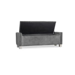 Velvet Queen Size Bed Gray | SH228GRY - Olivia Furniture