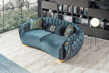 Victoria Holly Green Velvet Sofa & Loveseat - Olivia Furniture