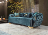 Victoria Holly Green Velvet Sofa & Loveseat - Olivia Furniture