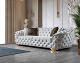 Lupino Ivory Velvet Sofa & Loveseat White - Olivia Furniture