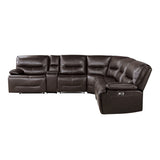 Dyersburg 6-Piece Modular Power Reclining Sectional Brown | 9579BRW*6LRRRPW - Olivia Furniture