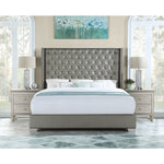 UPHL PU Queen Size Bed Silver | SH228 - Olivia Furniture