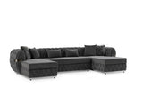 Jester Velvet Gray Double Chaise Sectional