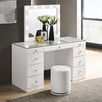 Bedroom Avery White Vanity with Stool and Mirror - Olivia Furniture