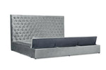 Prague Gray Velvet King Upholstered Storage Platform Bed l SH250GRYK
