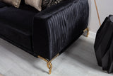 Giselle Black Velvet Sofa & Loveseat - Olivia Furniture