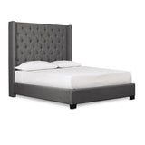 SH229 King Size Bed with Dark Gray Fabric - Olivia Furniture
