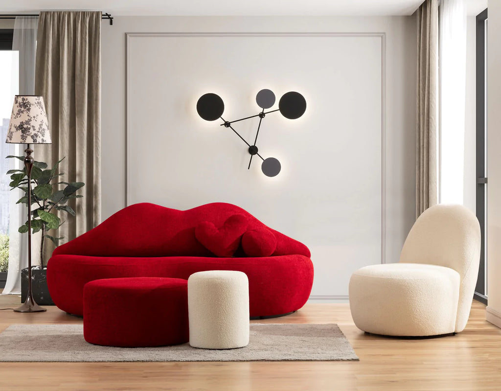 Lips Red Velvet Loveseat Olivia Furniture