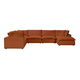 Rust Modular 7 PCs Large Chaise Sectional