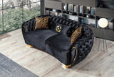 Victoria Black Velvet Sofa & Loveseat - Olivia Furniture