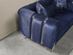 Olivia Jasmine Navy Velvet Sofa & Loveseat