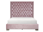 Franco Pink Velvet King Upholstered Bed l SH228KPNK