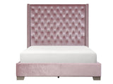 Franco Pink Velvet King Upholstered Bed l SH228KPNK