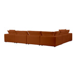 Rust Modular 7 PCs Large Chaise Sectional