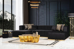 Elisha Velvet Black Double Chaise Sectional - Olivia Furniture
