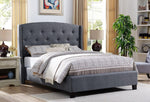 Eva Gray Upholstered Queen Bed - Olivia Furniture