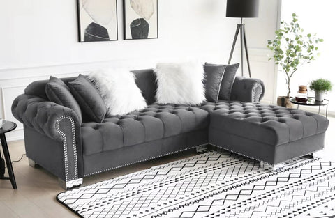 Royal - Grey Sectional - Olivia Furniture