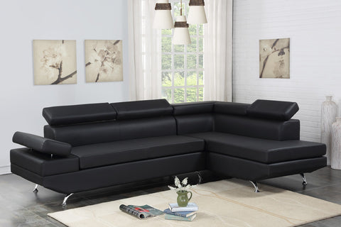 Moderno Black Sectional - Olivia Furniture