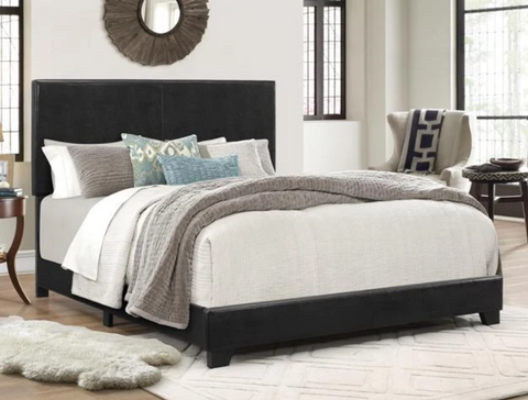 Erin Black Faux Leather Queen Bed | 5271 - Olivia Furniture