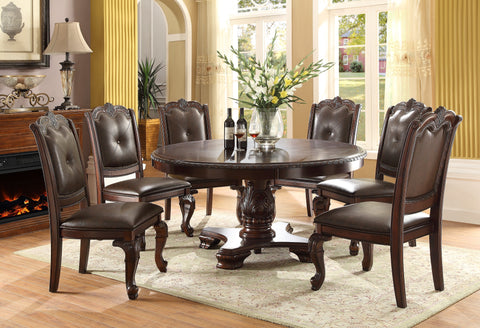 Kiera Brown Formal Round Dining Set - Olivia Furniture