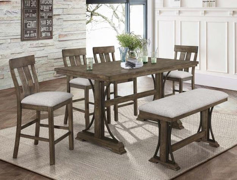 Quincy Grayish Brown Counter Height Set - Olivia Furniture